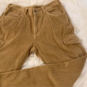 Tan Corduroy Cargo Pants